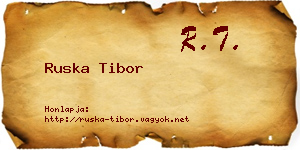 Ruska Tibor névjegykártya